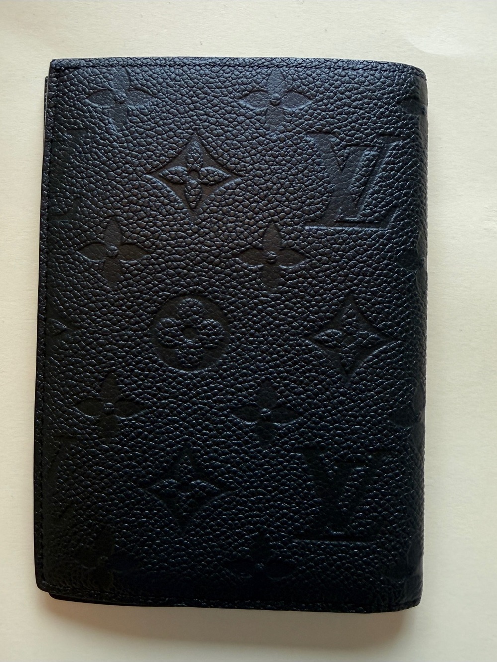 Louis Vuitton Black Embossed Monogram Leather Passport Cover - Picture 2 of 3